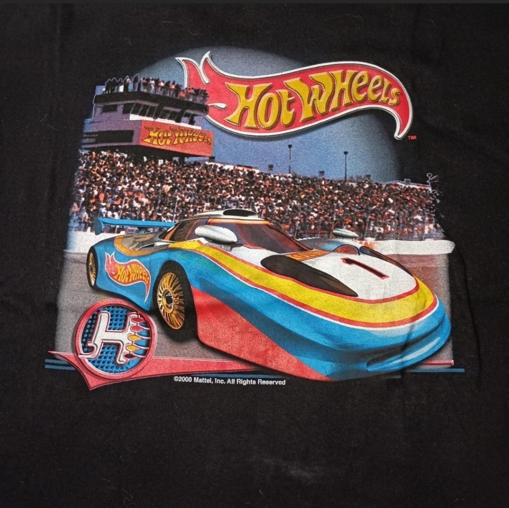 2000 Vintage Mattel Hotwheels Toy Race Car Nascar Hotrod Racing T-shirt - Picture 3 of 5